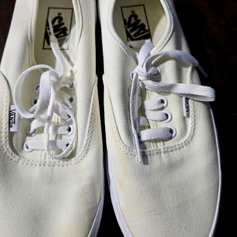 Vans Cream Canvas Sneakers